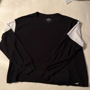 Hollister Black & White Boyfriend Tee Long Sleeve